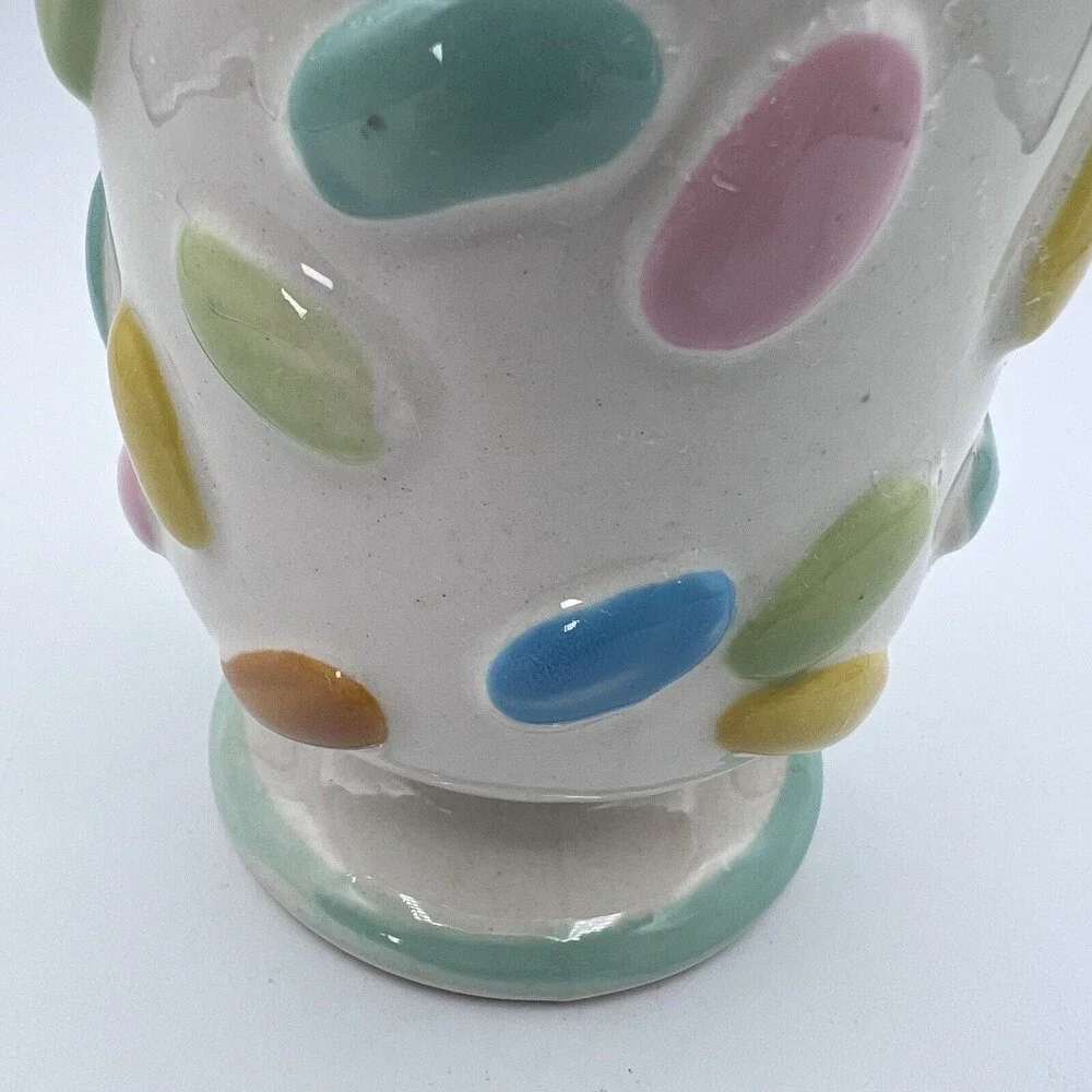 Vtg Ceramic Jelly Bean Easter Vase Candy Jar Dish 8402 Shafford Japan Pastel 6